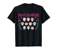 Day of Dead Coloré Sugar Skull Pattern Folk Art T-Shirt