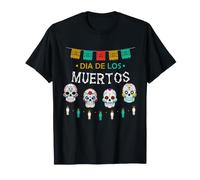 Day of Dead Coloré Sugar Skull Pattern Folk Art T-Shirt