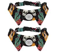 Day of the Dead Collier pour chien avec motif de crânes et cactus - Confortable et réglable - Pour petits garçons et filles