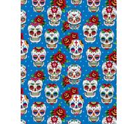 Day of the Dead Dia De los Muertos Skulls Sketch Book with Blue Background - White Color Interior Pages and Page Numbers: A Perfect Gift for anyone ... drawing, sketching, and practicing art skills