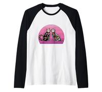 Day of The Dead Dia De Los Muertos Sugar Skull Chat et Chien Manche Raglan