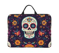 Day Of The Dead Étui pour ordinateur portable 14" Motif tête de mort pour homme et femme Résistant à l'eau Résistant aux chocs