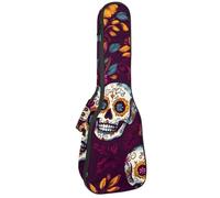 Day of The Dead Étui rembourré pour ukulélé de concert de 58,4 cm, imperméable et durable, Multicolore 04, 25.9x9x3.1in/66x23x8cm, Organiseur de sac
