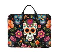 Day Of The Dead Housse pour ordinateur portable de 14 pouces avec motif tête de mort en sucre pour homme et femme, résistant à l'eau, résistant aux chocs