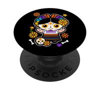 Day of The Dead Mexicans Sugar Skull Girl Women Halloween PopSockets PopGrip Adhésif