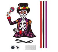 Day Of The Dead Ornaments, Reusable Skeleton Decoration With Tassel