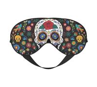 Day of the Dead Print Masque pour les yeux doux - Ombre de nuit élastique, bandeau anti-lumière pour les yeux pour avion, yoga, voyage