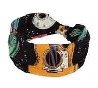 Day of the Dead - Serre-tête extensible pour femme, motif cactus, guitares crânes, bandeau de cheveux antidérapant, turban de sport tendance pour yoga, entraînement, usage quotidien
