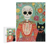 Day of The Dead Skeleton Art Print-2 Puzzle 1000 Pièces Educa Jouet en Bois Cadeau Unique Décoration Intérieure Jeu Éducatif Challenge Toy Adultes Et Enfants À Partir De 14 Ans 500 PCS