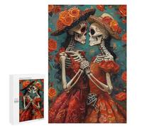 Day of The Dead Skeleton Couple-2 Puzzle 1000 Pièces Educa Jouet en Bois Cadeau Unique Décoration Intérieure Jeu Éducatif Challenge Toy Adultes Et Enfants À Partir De 14 Ans 1000 PCS