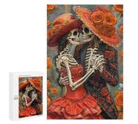 Day of The Dead Skeleton Couple Puzzle 1000 Pièces Educa Jouet en Bois Cadeau Unique Décoration Intérieure Jeu Éducatif Challenge Toy Adultes Et Enfants À Partir De 14 Ans 1000 PCS