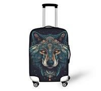 Day of The Dead Skull Bagages Covers 45,7 à 81,3 cm Coloré Halloween Squelette Housse de protection anti-rayures Housse de protection de voyage, Retro Wolf Mandala Starr Sky, M(22-24in)