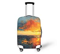 Day of The Dead Skull Bagages Covers 45,7 à 81,3 cm Coloré Halloween Squelette Housse de protection anti-rayures Housse de protection de voyage, Peinture lever du soleil, M(22-24in)