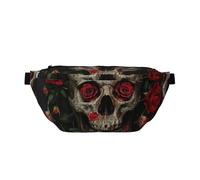 Day of the Dead Skull Flowers Sac banane de sport, sac banane adapté pour la course à pied, le fitness et les activités de plein air, multicolore, Taille unique, Sac à dos de