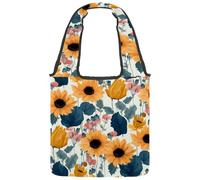 Day of the Dead Skulls Sac fourre-tout en toile pour femme, sac d'épicerie réutilisable avec large poignée, Multicolore 09, 14.1x14.9in/36x38cm