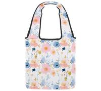 Day of the Dead Skulls Sac fourre-tout en toile pour femme, sac d'épicerie réutilisable avec large poignée, Multicolore 10., 14.1x14.9in/36x38cm