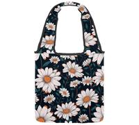 Day of the Dead Skulls Sac fourre-tout en toile pour femme, sac d'épicerie réutilisable avec large poignée, Multicolore 05, 14.1x14.9in/36x38cm