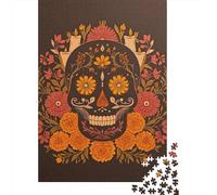 Day of The Dead Sugar Skull Art Print-1 Puzzle 1000 Pieces Cadeau Unique Jeu Éducatif Défi Jouet À De Qualité Supérieure Peinture Art pour Adultes Et Enfants 70x50cm/1000pcs