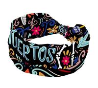 Day of the Dead Sugar Skull Bones Bandeau élastique large antidérapant Évacuation de l'humidité Bandeau d'entraînement pour yoga, gym, course à pied, fitness, sport