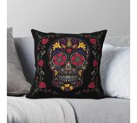 Day Of The Dead Sugar Skull Dark Taie d'oreiller Polyester Lin Velours Creative Zip Decor Taie d'oreiller Home Housse de coussin