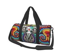 Day of The Dead Sugar Skull Elephant Tie Dye Sacs de Voyage pour Salle de Sport, Bagages de Sport, Grand Sac fourre-Tout de Voyage, Sacs de Week-End pour Homme et Femme