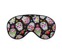 Day of The Dead Sugar Skull Masque pour les yeux pour dormir Blackout Night Bandeau avec sangle réglable pour hommes femmes Voyage Yoga Sieste