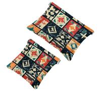 Day of The Dead Trousse de maquillage de poche en forme de cactus, motif crânes, étanche, sans fermeture éclair, fermeture automatique, mini rangement de voyage portable pour écouteurs et bijoux,