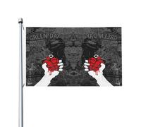 Day Rock Band Drapeau de musique vert Impression directe sur vêtement Polyester durable Graphiques accrocheurs Bannière double face - 0,9 x 1,5 m