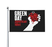 Day Rock Band Drapeau de musique vert Impression directe sur vêtement Polyester durable Graphiques accrocheurs Bannière double face - 0,9 x 1,5 m