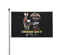 Day Rock Band Drapeau de musique vert Impression directe sur vêtement Polyester durable Graphiques accrocheurs Bannière double face - 0,9 x 1,5 m
