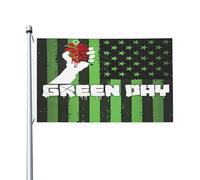 Day Rock Band Drapeau de musique vert Impression directe sur vêtement Polyester durable Graphiques accrocheurs Bannière double face - 0,9 x 1,5 m
