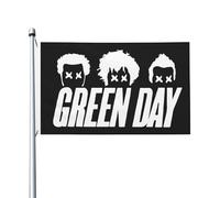 Day Rock Band Drapeau de musique vert Impression directe sur vêtement Polyester durable Graphiques accrocheurs Bannière double face - 0,9 x 1,5 m