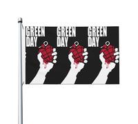 Day Rock Band Drapeau de musique vert Impression directe sur vêtement Polyester durable Graphiques accrocheurs Bannière double face - 0,9 x 1,5 m