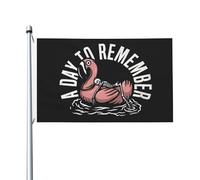 Day Rock Remember Band Drapeau double face 90 x 150 cm - Bannière rock vintage, drapeau de tournée de concerts extérieur/intérieur avec œillets, pour décoration murale et cadeaux pour les fans