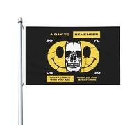 Day Rock Remember Band Drapeau double face 90 x 150 cm - Bannière rock vintage, drapeau de tournée de concerts extérieur/intérieur avec œillets, pour décoration murale et cadeaux pour les fans