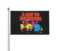 Day Rock Remember Band Drapeau double face 90 x 150 cm - Bannière rock vintage, drapeau de tournée de concerts extérieur/intérieur avec œillets, pour décoration murale et cadeaux pour les fans