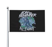 Day Rock Remember Band Drapeau double face 90 x 150 cm - Bannière rock vintage, drapeau de tournée de concerts extérieur/intérieur avec œillets, pour décoration murale et cadeaux pour les fans