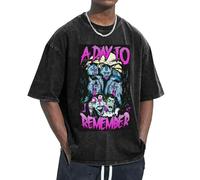 Day Rock Remember Band T-Shirt Oversize délavé Vintage pour Homme - T-Shirt Vieilli Style Rock, Streetwear Grunge années 90, Doux pour tournée de Concerts, pour Hommes et Femmes X-Large
