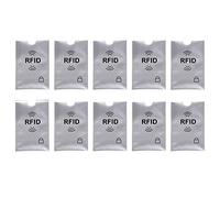 Day Tip Jour Pointe RFID Manches, Lot DE 10 Supports de Carte de crédit et 4 Films de Protection Passport, Portefeuille Trifold Cuir avec Portefeuille pour Homme et Femme, Argenté, 3 1/2 x 2 1/2