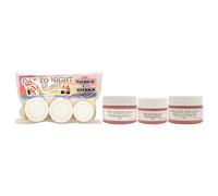 Day To Night Glowing Skin Trio by the Balm for Women - 3 Pc 1oz Dewy Glow Day Cream, 0.5oz Under Eye Super Jelly, 1oz Sleep Tight Night Cream