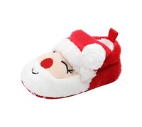 DAY8 Chausson Bebe Fille Naissance Pantoufle Fille Hiver Chaude Chausson Garcon Souple Automne Pantoufles Coton Pantoufle Enfants Garcon Chaussure Cadeau Noël Bebe Fille Pas Cher (Rouge, 12-18 Mois)