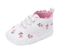 DAY8 Chaussure Bébé Fille Été Princesse Chaussure Bébé Fille Premier Pas Bapteme Chic Fleur Chaussures Bébé Garçon Anti Derapante Sneakers Baskets Mode Mixte Pas Cher Printemps (11(0-6 Mois), Blanc)