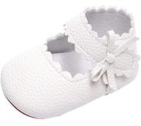 DAY8 Chaussure Bébé Fille Été Princesse Mariage Chaussure Bébé Fille Premier Pas Bapteme Chic Bowknot Fashion Sneakers Baskets Mode Fille Pas Cher Printemps Automne (12(6-12 Mois), Blanc)