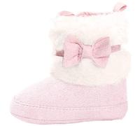 DAY8 Chaussure Bébé Fille Naissance Hiver Chaud 0-18 Mois Chaussure Bébé Garçon Premier Pas Bottine Bébé Fille Souple Bottes de Neige Bottillons Bébé Fille Baptême Chaussons (13(12-18 Mois), Rose)