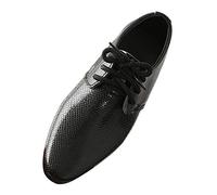 DAY8 Chaussures de Cérémonie en Cuir PU pour Garçon - Automne Hiver Mariage Soirée Bal - Chaussures de Ville à Lacets Derby Pas Cher - Caoutchouc (Noir, 35 EU)