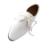 DAY8 Chaussures de Cérémonie en Cuir PU pour Garçon - Automne Hiver Mariage Soirée Bal - Chaussures de Ville à Lacets Derby Pas Cher en Caoutchouc (Blanc, 23 EU)
