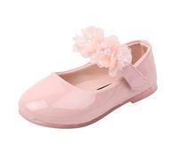 DAY8 Chaussures Fille Princesse Bapteme Mariage Ceremonie Chaussure Bébé Fille Premier Pas Cher Souple Chaussure Ballerine Fille Enfant Sandales Danse Mary Janes Fille Talon Plat (Rose, 29 EU)
