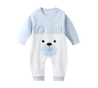 DAY8 Combinaison Bébé Garçon Naissance Printemps Cérémonie Pyjama Body Bébé Garçon Manche Longue Vêtements Bébé Fille Pas Cher Été Barboteuse Bébé Mode Combi Grenouillères (12-18 Mois, Bleu 1)