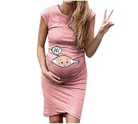 DAY8 Robe Grossesse Photographie Shooting Robe Été Sexy Courte Femme Enceinte Pas Cher Chic Humour Bébé Robe Soirée Grossesse Photo Mini Robe Cocktail Mariage Maternité Vêtement Grossesse