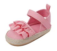 DAY8 Sandales Fille Bébé Princesse Mode Chaussure Bébé Fille Bapteme Été Pas Cher Chaussures Bébé Fille Premier Pas Fleur Sandales Bout Ouvert Bébé Fille Naissance 0-18 Mois (11(0-6 Mois), Rose)